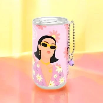 Lot de 12 (1,55€ Pièce) : Canettes de Lingettes Démaquillantes Tin Girl Lilas - Parfum Marguerite