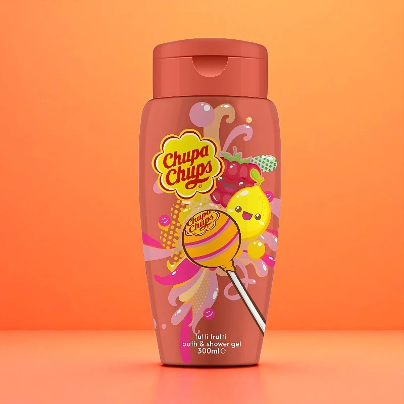 Lot de 12 (2,25€ Pièce) : Gel de Douche & Bain TUTTI FRUTTI 300ml - Chupa Chups