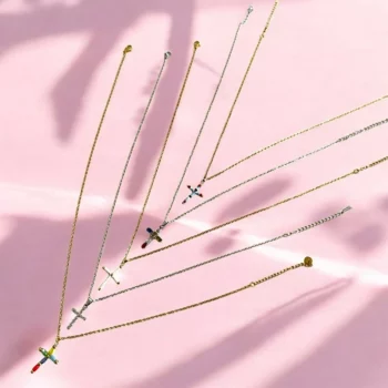 Lot de 5 (2,55€ Pièce) : Collier Orné d’un Pendentif en Croix - Acier Inoxydable – Image 3