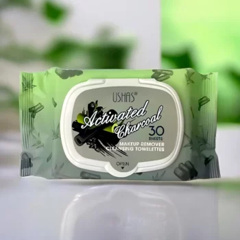 Carton de 6 (1,50€ Pièce) : Paquets de lingettes démaquillantes au Charbon Actif - Ushas