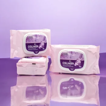 Carton de 6 (1,50€ Pièce) : Paquets de lingettes démaquillantes au collagène - Ushas – Image 2