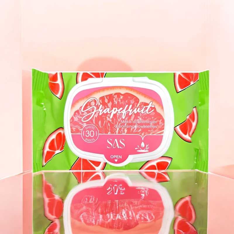 lingette ushas grapefruit sachet de 30 Carton de 6 (1,50€ Pièce) : Paquets de lingettes démaquillantes au PAMPLEMOUSSE - Ushas – Image 1