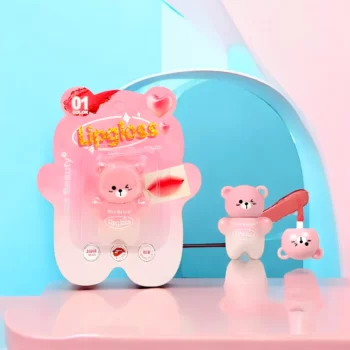 Présentoir de 24 (soit 1,29€ unité) : Lipgloss Ourson Texture Velours - KISS BEAUTY