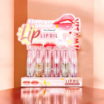 Présentoir de 24 (soit 1,07€ unité) : Huiles à Lèvres MAGIC FLOWERS MOIST - Kiss Beauty