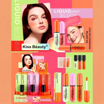 Présentoir de 24 (soit 1,13€ unité) : Blush Liquide Coloré - Kiss Beauty – Image 2