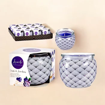 Pack de 12 (soit 1€ pièce) : Bougie Pot en Verre Vintage parfumée au GATEAU CANNEBERGE - Acorde Fragrances – Image 2