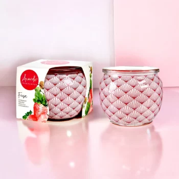 Pack de 12 (soit 1,54€ pièce) : Bougie Pot en Verre Vintage parfumée à la FRAISE - Acorde Fragrances