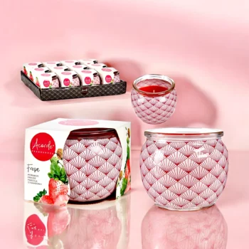 Pack de 12 (soit 1,54€ pièce) : Bougie Pot en Verre Vintage parfumée à la FRAISE - Acorde Fragrances – Image 2