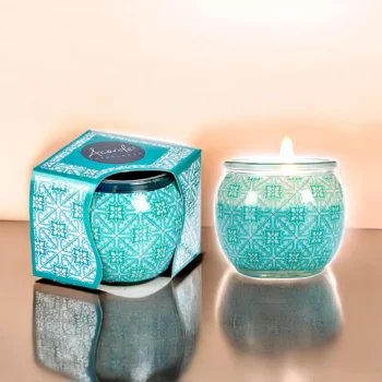 Pack de 12 (soit 0,75€ pièce) : Bougie Pot en Verre Mosaïque Parfum VÊTEMENTS PROPRES – Acorde Fragrances