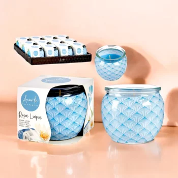 Pack de 12 (soit 1,54€ pièce) : Bougie Pot en Verre Vintage parfum LINGE PROPRE - Acorde Fragrances – Image 2