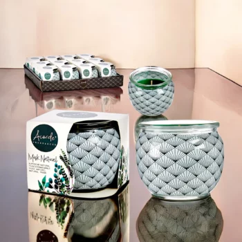 Pack de 12 (soit 0,75€ pièce) : Bougie Pot en Verre Vintage parfum MUSC NATUREL - Acorde Fragrances – Image 2