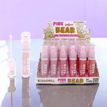 Présentoir de 24 (soit 0,98€ l'unité) : Lipgloss PINK BEAR – Leticia Well – Image 2