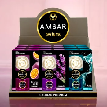 Présentoir de 9 (soit 4,10€ pièce) : Fleurs Parfumées Qualité Prémium – Ambar