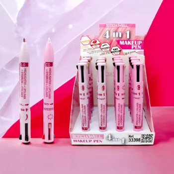 Présentoir de 16 (soit 2,34€ l'unité) Stylo Maquillage 4 en 1 – Leticia Well