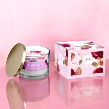 Pack de 6 (soit 2.60€ pièce) : Grosse Bougie Pot en Verre 12,5 x 12,5 x 8,6 cm CARAIN – Acorde Fragrances