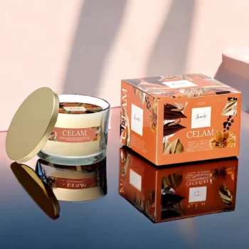 Pack de 6 (soit 2€ pièce) : Grosse Bougie Pot en Verre 12,5 x 12,5 x 8,6 cm CELAM – Acorde Fragrances