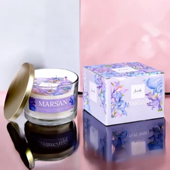 Pack de 6 (soit 2.60€ pièce) : Grosse Bougie Pot en Verre 12,5 x 12,5 x 8,6 cm MARSAN – Acorde Fragrances