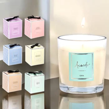 Présentoir de 24 (Soit 2,45€ Pièce) : Bougies Parfumées Acorde 120g – 6 Parfums Assortis – Image 2
