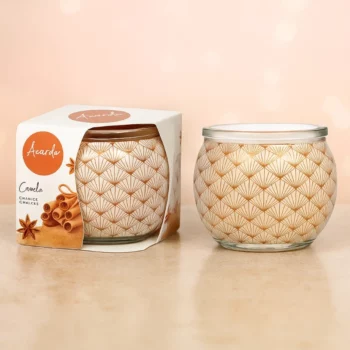 Pack de 12 (soit 1€ pièce) : Bougie Pot en Verre Vintage parfum Cannelle - Acorde Fragrances
