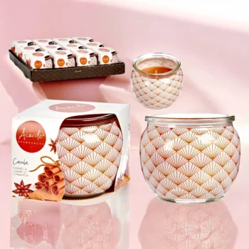 Pack de 12 (soit 1€ pièce) : Bougie Pot en Verre Vintage parfum Cannelle - Acorde Fragrances – Image 2