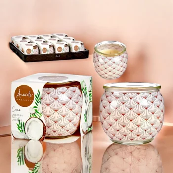 Pack de 12 (soit 1,54€ pièce) : Bougie Pot en Verre Vintage Coco - Acorde Fragrances – Image 2