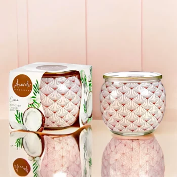 Pack de 12 (soit 1,54€ pièce) : Bougie Pot en Verre Vintage Coco - Acorde Fragrances