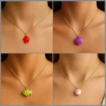Lot de 6 (1,70€ Pièce) : Collier doré & Pendentif Océan - Acier Inoxydable