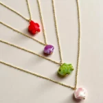Lot de 12 (1,50€ Pièce) : Collier doré & Pendentif Océan - Acier Inoxydable