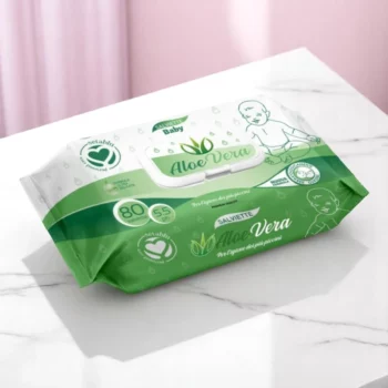 Lot de 3 (1,22€ Pièce) : Paquet de 80 lingettes Bébé Aloe Vera - Setahome – Image 2