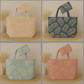 Mélange de 6  (soit 4,30€) Sacs de Plage avec Porte-Monnaie - Couleurs Assorties