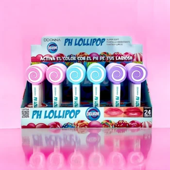 Présentoir de 24 (soit 0,69€ l'unité) : Gloss à Lèvres PH Lollipop - DDonna