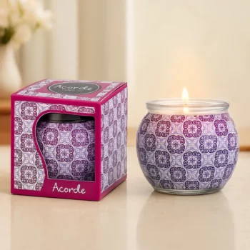 Pack de 12 (soit 1€ pièce) : Bougie Pot en Verre Vintage parfum SPA - Acorde Fragrances