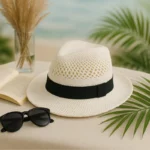 Mélange de 3 (soit 4,50€) Chapeaux Panama Tressés avec Bande Noire – Coloris Mélangés