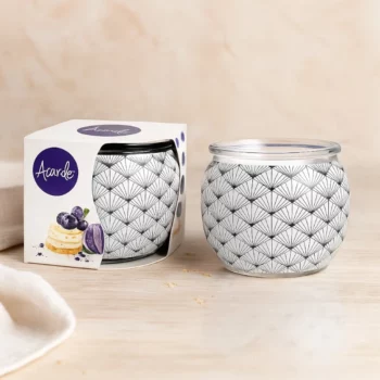 Pack de 12 (soit 1€ pièce) : Bougie Pot en Verre Vintage parfumée au GATEAU CANNEBERGE - Acorde Fragrances