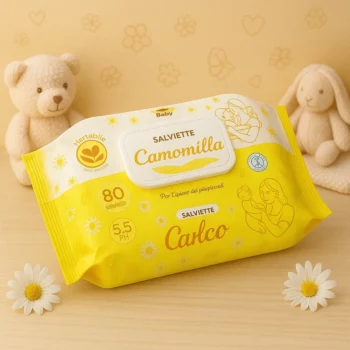 Lot de 3 (1,22€ Pièce) : Paquet de 80 lingettes Bébé Camomille - Setahome