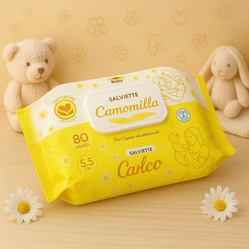Lot de 3 (1,22€ Pièce) : Paquet de 80 lingettes Bébé Camomille - Setahome