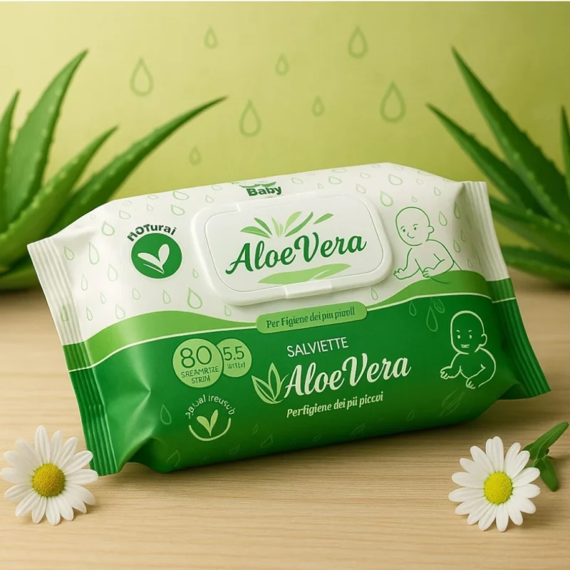 Lot de 3 (1,22€ Pièce) : Paquet de 80 lingettes Bébé Aloe Vera - Setahome