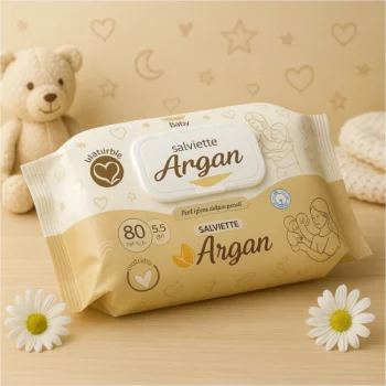 Lot de 3 (1,22€ Pièce) : Paquet de 80 lingettes Bébé à l’Huile d’Argan - Setahome