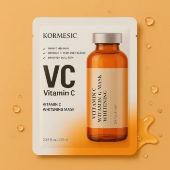Lot de 6 (soit 0,73€ pièce) : Masques Visage Blanchissants à la Vitamine C 25 ml – KORMESIC