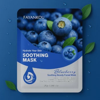 Lot de 6 (soit 0,73€ pièce) : Masques Visage Apaisants Myrtille 25g – FAYANKOU