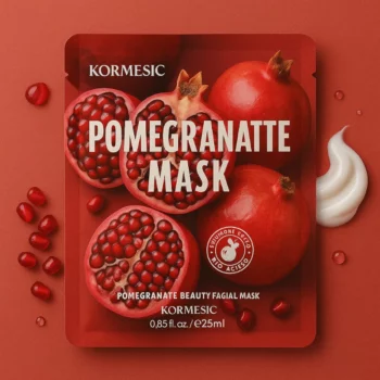 Lot de 6 (soit 0,73€ pièce) : Masques Visage Éclat et Anti-Rides à la Grenade 25 g – KORMESIC