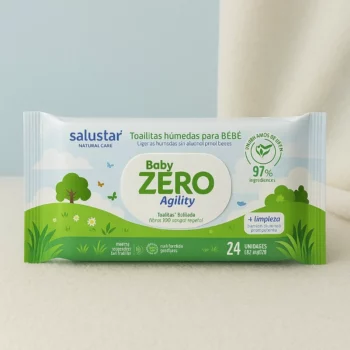Carton de 12 (soit 1,05€ le paquet) : Lingettes Bébé Baby Zero - Salustar - 24 Lingettes par Paquet 👶