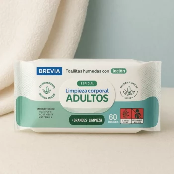 Carton de 12 (soit 2,65€ le paquet) : Lingettes Corporelles Adultes - Brevia - 60 Lingettes par Paquet 🚿