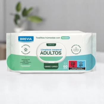 Carton de 12 (soit 2,65€ le paquet) : Lingettes Corporelles Adultes - Brevia - 60 Lingettes par Paquet 🚿 – Image 3