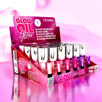 Présentoir de 24 (soit 1,28€ l'unité) : Huile Scintillante à Lèvres GLOW OIL Glitter - DDonna – Image 3