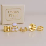 Lot de 12 (1,99€ unité) : Bague Dorée Ajustable - Acier Inoxydable - Bon Mélange