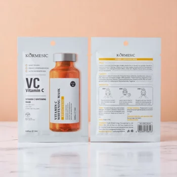 Lot de 6 (soit 0,73€ pièce) : Masques Visage Blanchissants à la Vitamine C 25 ml – KORMESIC – Image 2