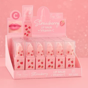 Présentoir de 24 (0,90€ pièce) : LIP BALM FRAISE – VITAMINE C – EASY PARIS COSMETICS – Image 4