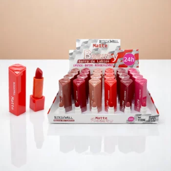 Présentoir de 24 (1,13€ pièce) : ROUGE À LÈVRES BEAUTY MATTE 24H – LETICIA WELL – Image 3