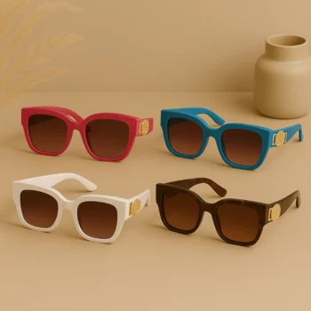 Lot de 4 (2,80€ pièce) : Paires de Lunettes de Soleil – Motif Léopard – 3 Modèles Assortis (Copie)